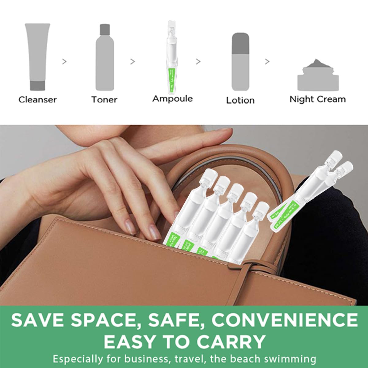 Hydrating & Anti-Aging Ampoules Serum - Apple Stem Cell & Tremella Mushroom Extract and Collagen - Deep Hydration, Anti-Wrinkle, Skin Firming & Revitalizing, For All Skin Types, 30 Pcs/Box